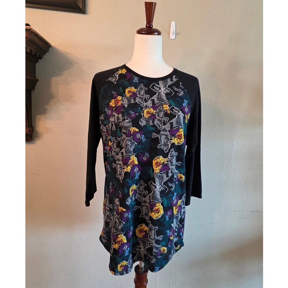 LulaRoe Randy Raglan Shirt Top Women's Halloween Headless Horseman SZ Large